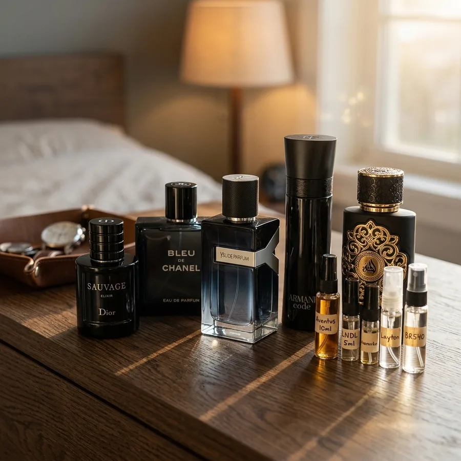 Décants de parfum : flacons Louis Vuitton, Gucci, Chanel et Narciso Rodriguez