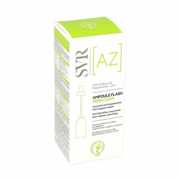 Ampoule Flash Sebiaclear AZ SVR 30 ml – vue trois-quarts