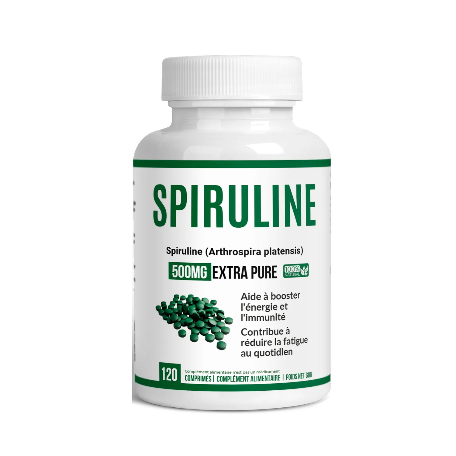 Anti-Fatigue, Immunité & Anémie – Spiruline Pure 500 mg (Super-Aliment) Anti-Fatigue, Immunité & Anémie – Spiruline Pure 500 mg (Super-Aliment) – AlphaVital