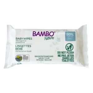 Bambo Nature, 64 lingettes imbibées d'eau, sans parfum – Bambo Nature