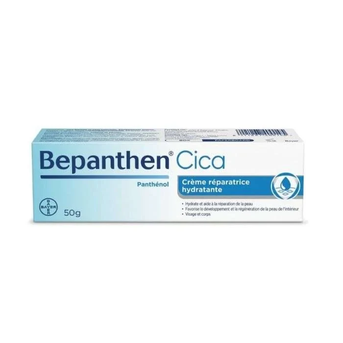 Bepanthen Cica Creme Reparatrice Hydratante 50 g Boîte de 50 g de la crème réparatrice hydratante Bepanthen Cica