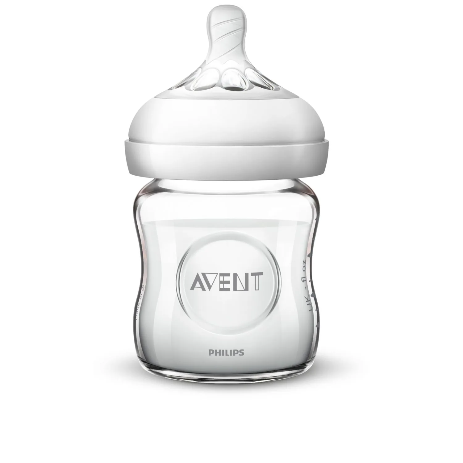 Biberon Natural en verre 0 mois+ Philips Avent 120 ml Biberon Natural en verre Philips Avent 120 ml avec tétine à débit lent