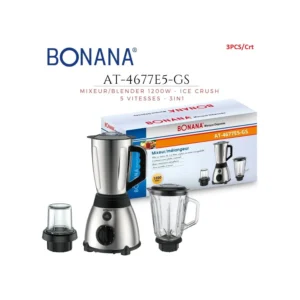bonana AT4677, blender 3 en 1 1200 W, bol en verre 1,5 L – bonana