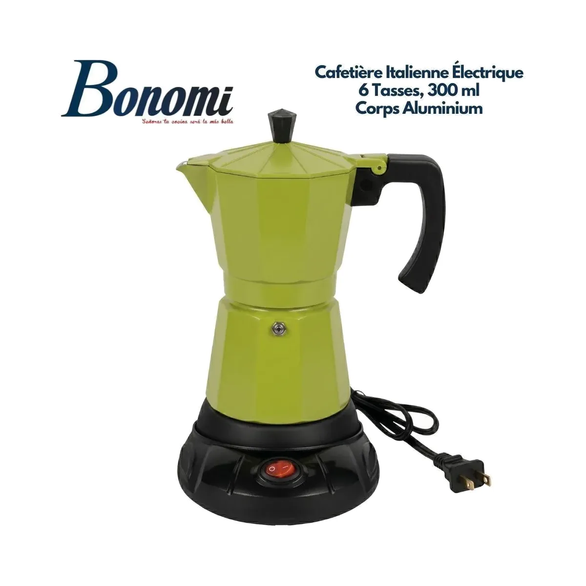 Bonomi, cafetière italienne électrique 6 tasses 480 W Bonomi, cafetière italienne électrique 6 tasses 480 W – Bonomi