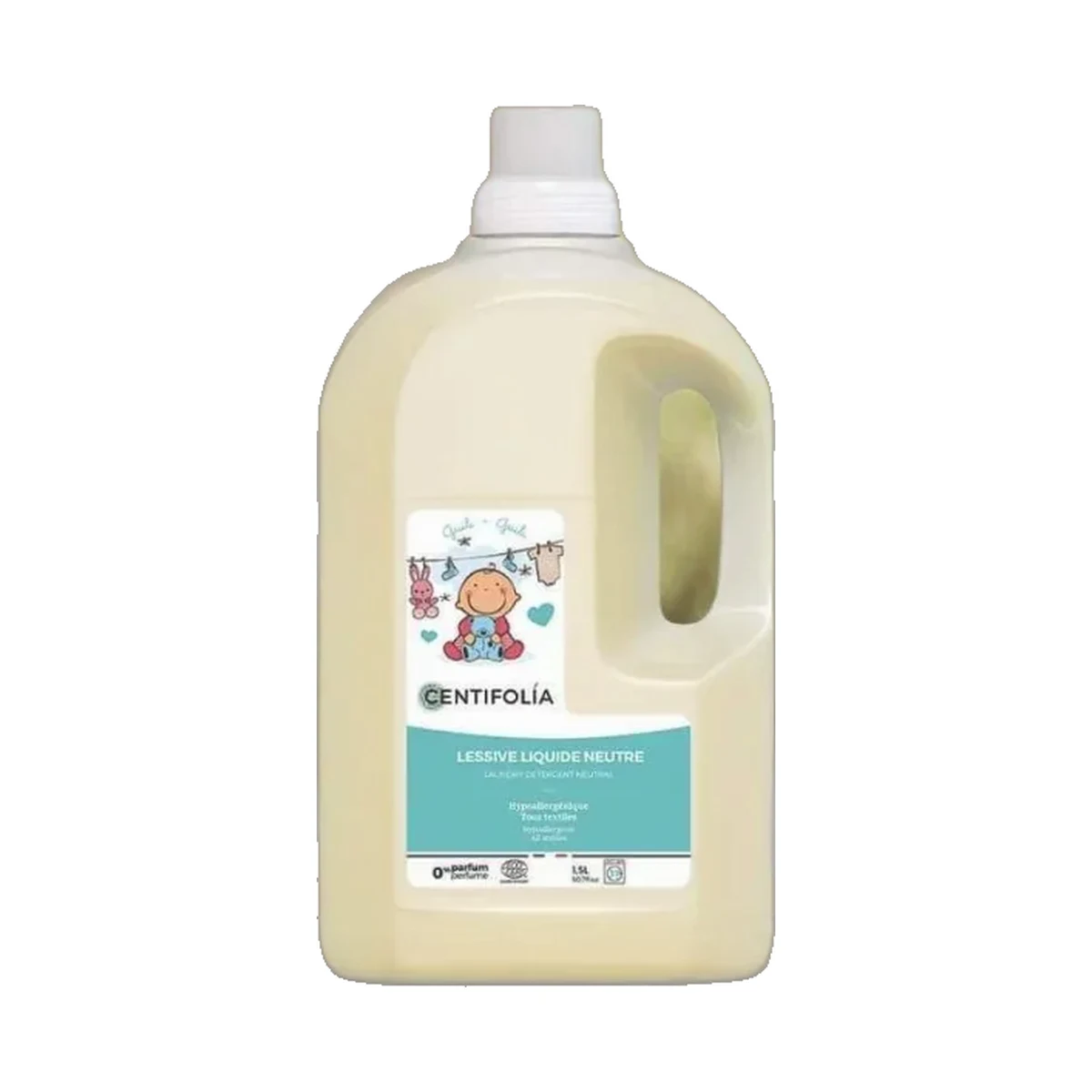 Centifolia, lessive liquide neutre au savon de Marseille, 1,5 L Bidon de 1,5 L de lessive liquide neutre au savon de Marseille Centifolia