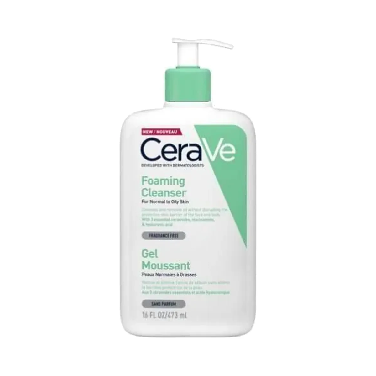CeraVe, gel nettoyant moussant pour peau normale à grasse, flacon 473 ml جل منظف رغوي من CeraVe للبشرة العادية إلى الدهنية، عبوة 473 مل