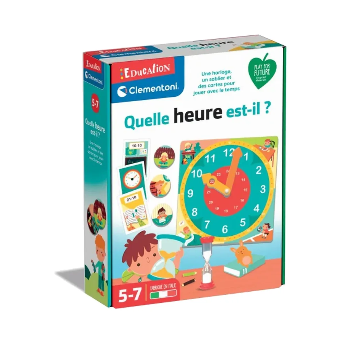 Clementoni Quelle heure est-il ? Jeu pour apprendre l'heure لعبة Clementoni «كم الساعة؟» لتعلّم قراءة الساعة – Clementoni