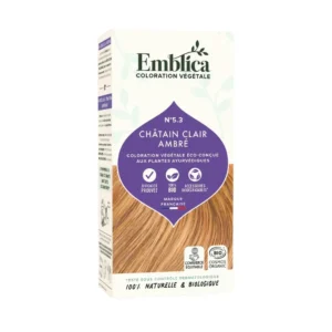 صبغة نباتية 5.3 كستنائي فاتح كهرماني من Emblica 100 غ – Emblica