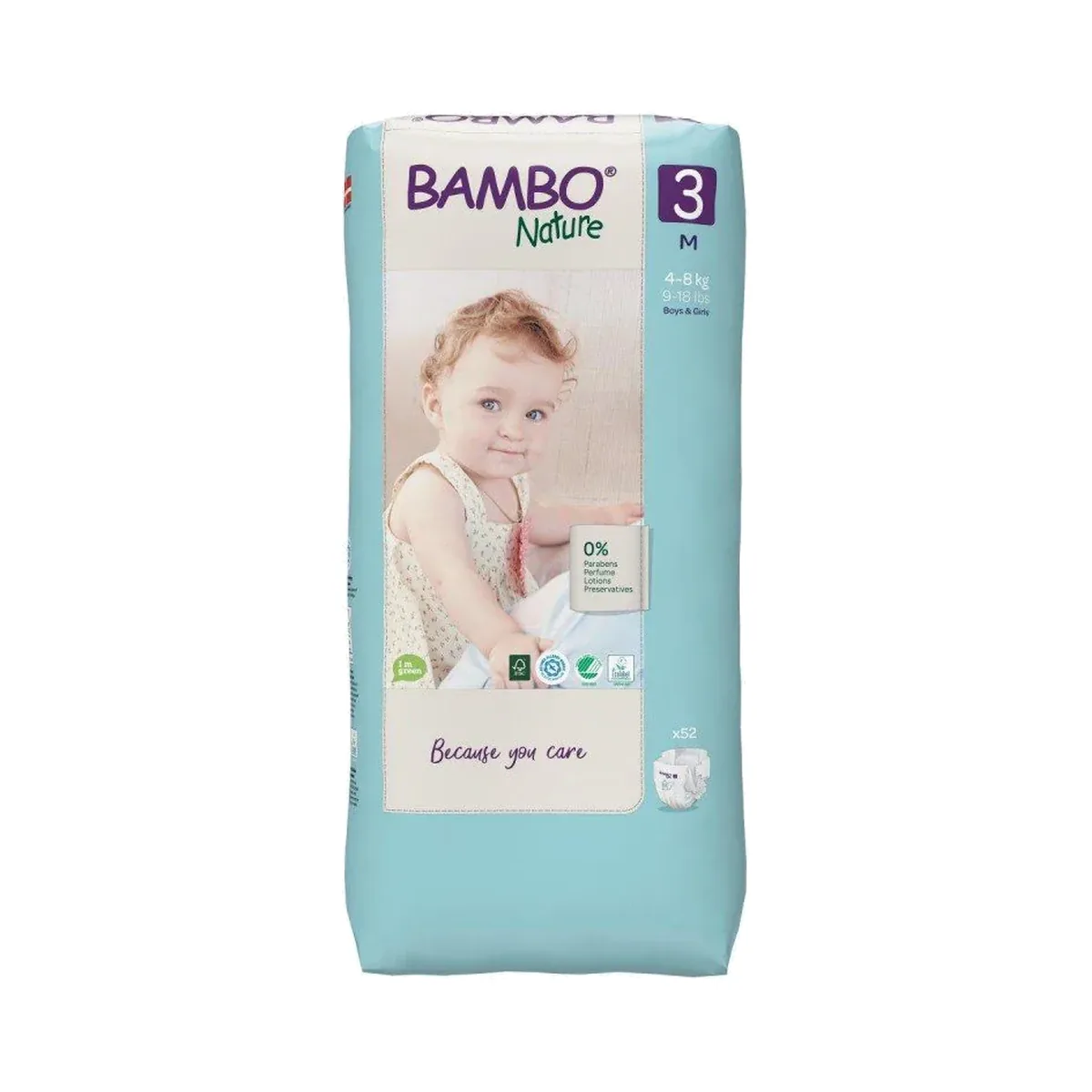 Couches Bambo Nature taille 3 (4-8 kg) 52 couches Paquet de 52 couches Bambo Nature taille 3 pour bébé de 4 à 8 kg