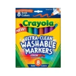 Crayola 8 feutres à colorier lavables à pointe bloquée – Crayola