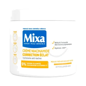 Crème Niacinamide correction éclat visage, corps et mains Mixa 400 ml – Mixa