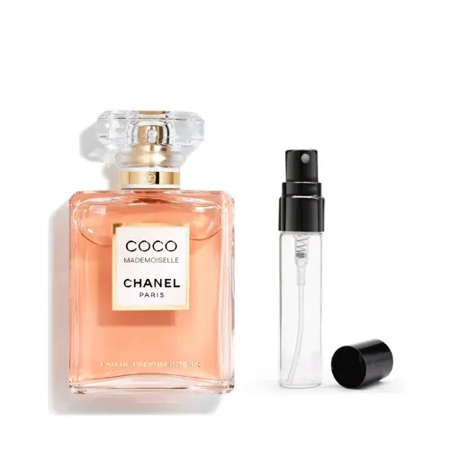 Décant Chanel Coco Mademoiselle Eau de Parfum Intense – 5/10 ml Décant du parfum Chanel Coco Mademoiselle Eau de Parfum Intense en vaporisateur de 5 ou 10 ml