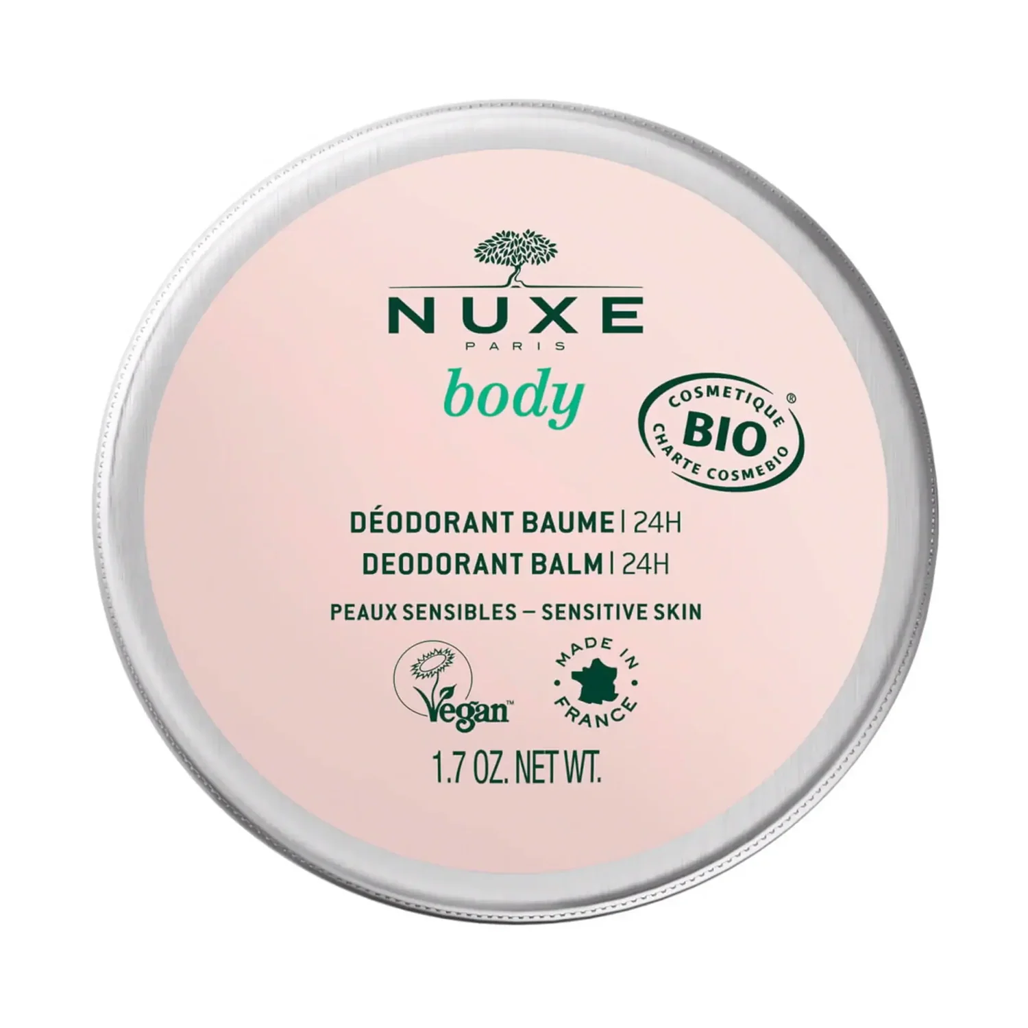 Déodorant baume bio peaux sensibles 24 h Nuxe 50 g علبة 50 غ من مزيل العرق البلسمي العضوي للبشرة الحساسة من Nuxe