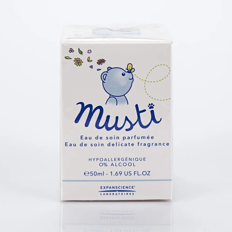 Eau de soin parfumée Musti Mustela 50 ml – emballage