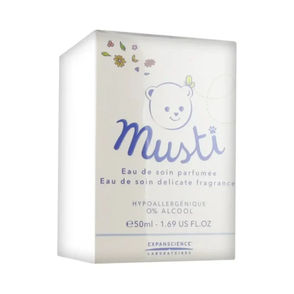Eau de soin parfumée Musti Mustela 50 ml – vue trois-quarts
