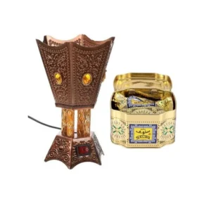 Encensoir électrique lanterne cuivrée + bakhour Salwa 100 g