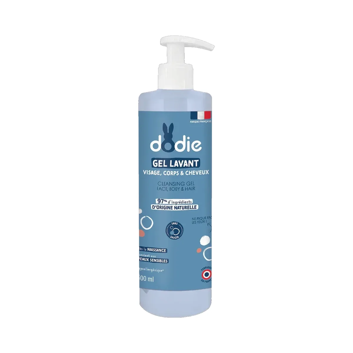 Gel lavant 3 en 1 flacon pompe Dodie 500 ml عبوة بمضخة من جل غسول 3 في 1 للرضّع Dodie سعة 500 مل