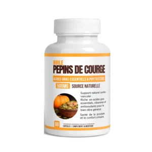 Huile de Pépins de Courge 500 mg – Prostate, Cœur & Confort Urinaire – AlphaVital
