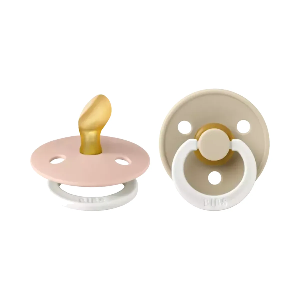 Lot de 2 sucettes anatomiques Glow Blush / Vanilla Bibs 6-18 mois عبوة من لهايتين Bibs Glow Blush / Vanilla للرضيع من 6 إلى 18 شهرًا
