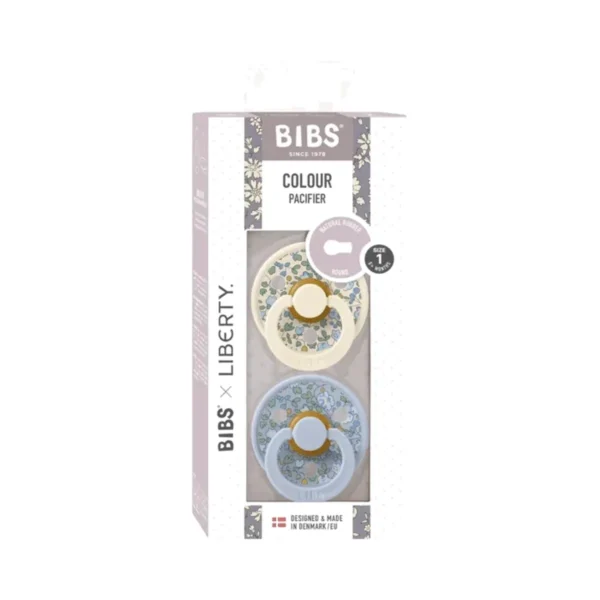 Lot de 2 sucettes Eloise Dusty Blue Mix Bibs 6-18 mois – emballage