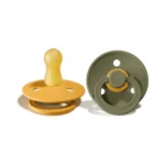 Lot de 2 sucettes Bibs symétriques Honey Bee / Olive pour bébé de 0 à 6 mois