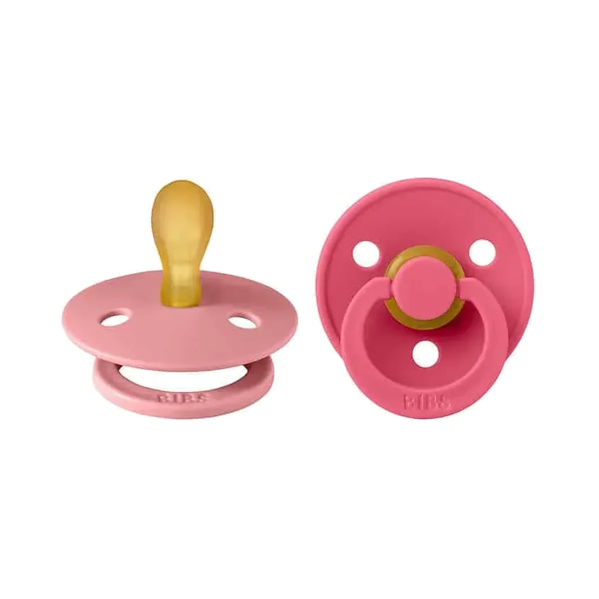 Lot de 2 sucettes symétriques Dusty Pink / Coral Bibs 0-6 mois Lot de 2 sucettes Bibs symétriques Dusty Pink / Coral pour bébé de 0 à 6 mois