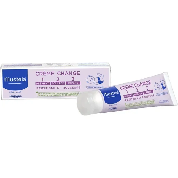 كريم تغيير الحفاضات بالفيتامينات من Mustela 100 مل – منظر بزاوية