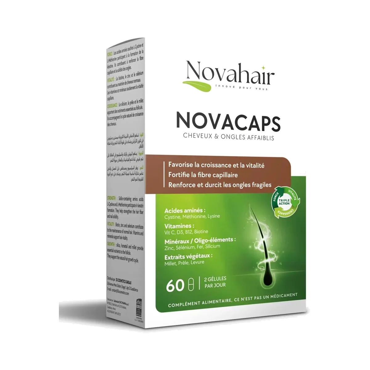 Novacaps cheveux et ongles Novahair 60 gélules Novacaps cheveux et ongles Novahair 60 gélules – Novahair
