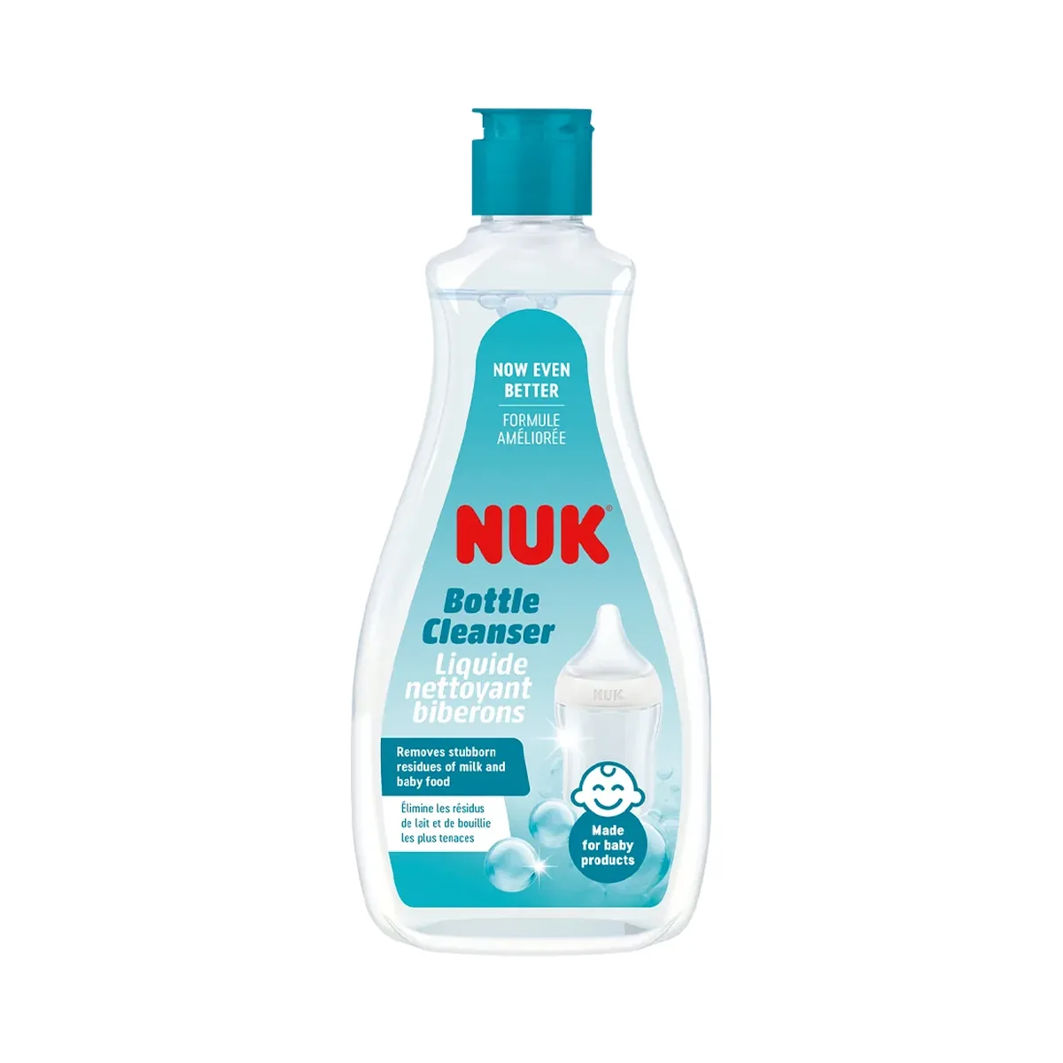 Nuk, nettoyant biberons et tétines, flacon 500 ml Flacon de 500 ml de nettoyant biberons et tétines Nuk