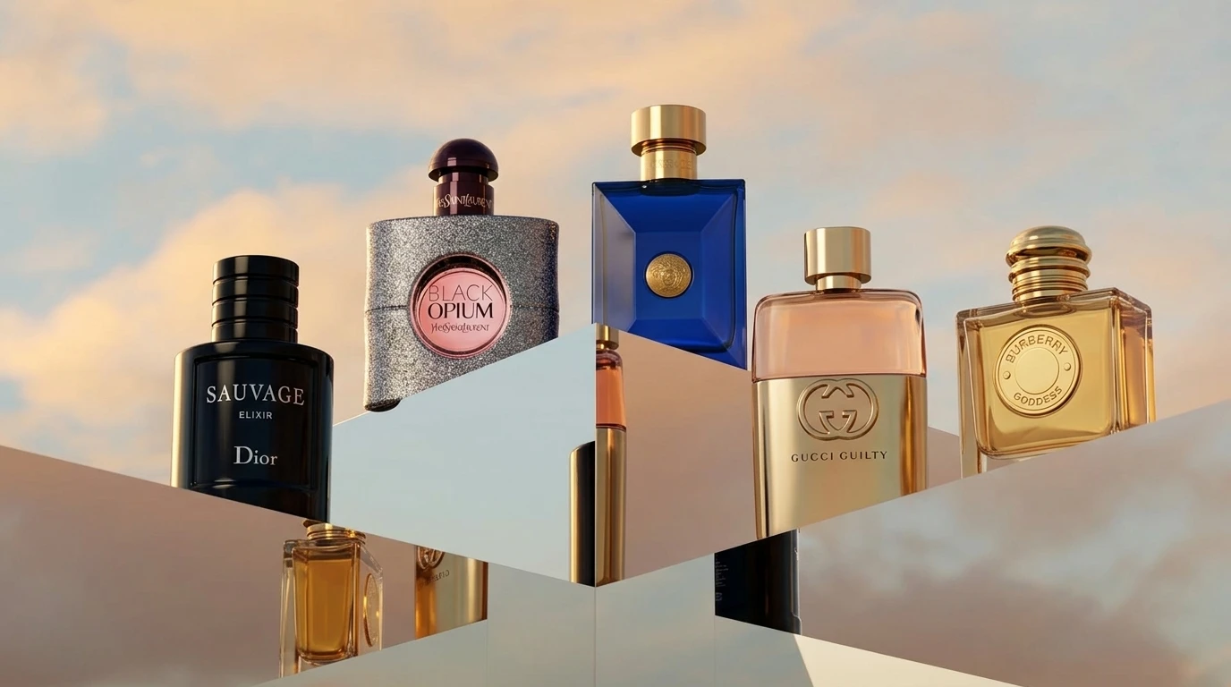 Parfums : Dior Sauvage, Black Opium, Dylan Blue, Gucci Guilty et Burberry