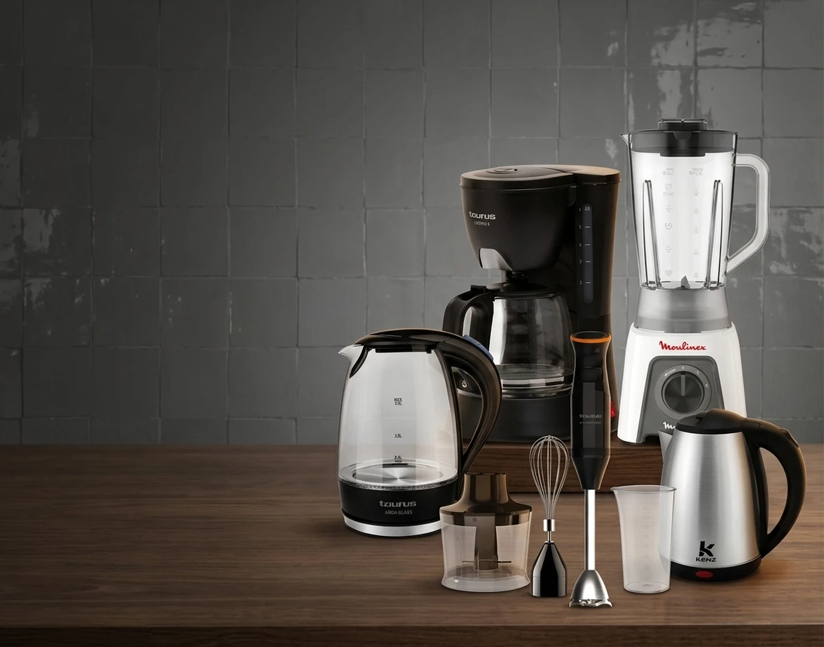 Petit électroménager : cafetière, blender, mixeur plongeant et bouilloires