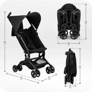 Poussette Original One of One ultra-légère 5,5 kg noire Burbay – Burbay