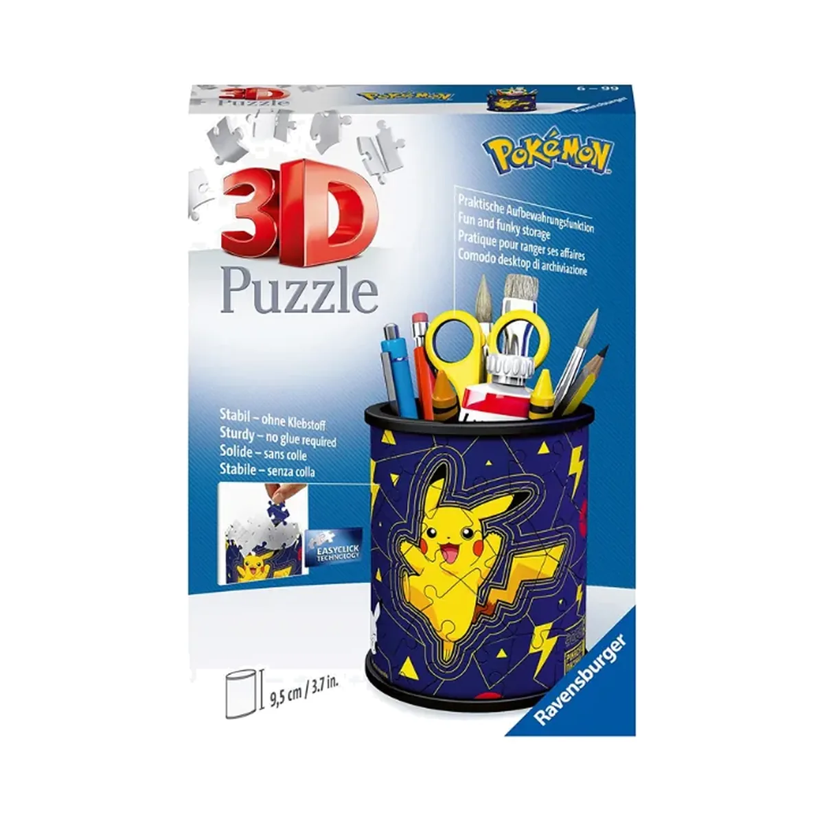 Ravensburger puzzle 3D pot à crayons Pokémon Pikachu 54 pièces بازل ثلاثي الأبعاد من Ravensburger علبة أقلام Pikachu من 54 قطعة – Ravensburger