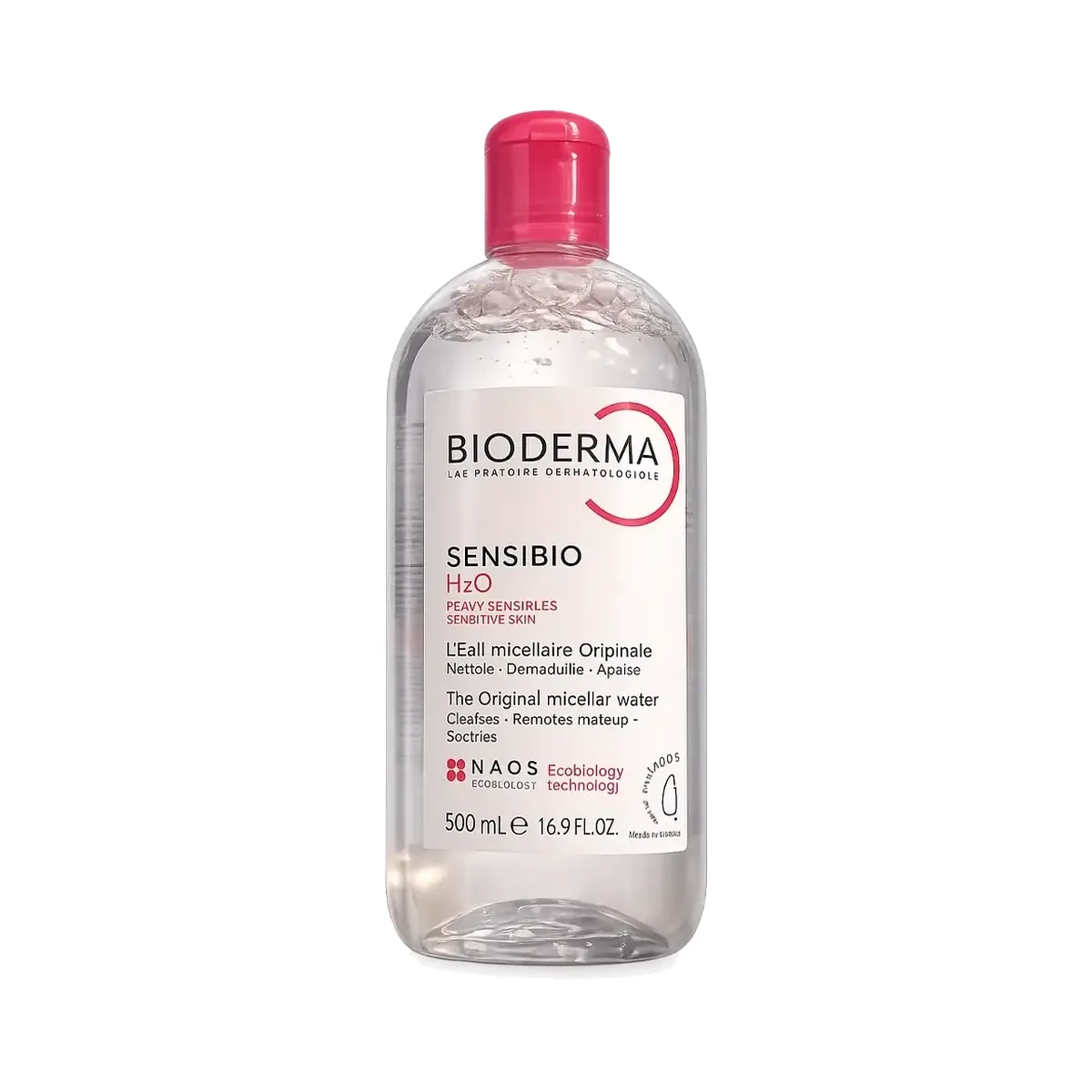Sensibio H2O Bioderma 500 ml ماء ميسيلار Sensibio H2O من Bioderma، عبوة 500 مل