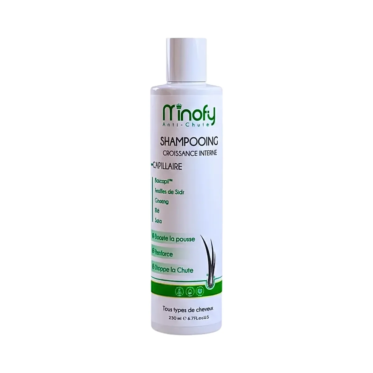 Shampoing anti-chute Minofy 250 ml Shampoing anti-chute Minofy 250 ml au Baicapil, sidr et ginseng