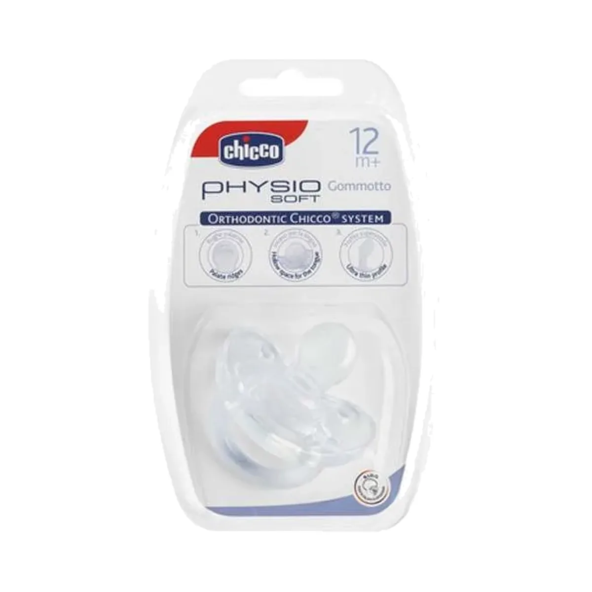 Sucette Physio en silicone 12 mois+ Sucette Chicco Physio Soft en silicone 12 mois et plus sous blister