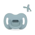 Sucette bleue tout silicone Suavinex à tétine symétrique SX Pro, 0-6 mois
