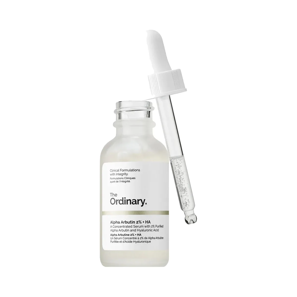 The Ordinary Alpha Arbutine 2% + HA Sérum Anti Hyper-Pigmentation 30 ml Flacon pipette de 30 ml du sérum Alpha Arbutin 2% + HA The Ordinary