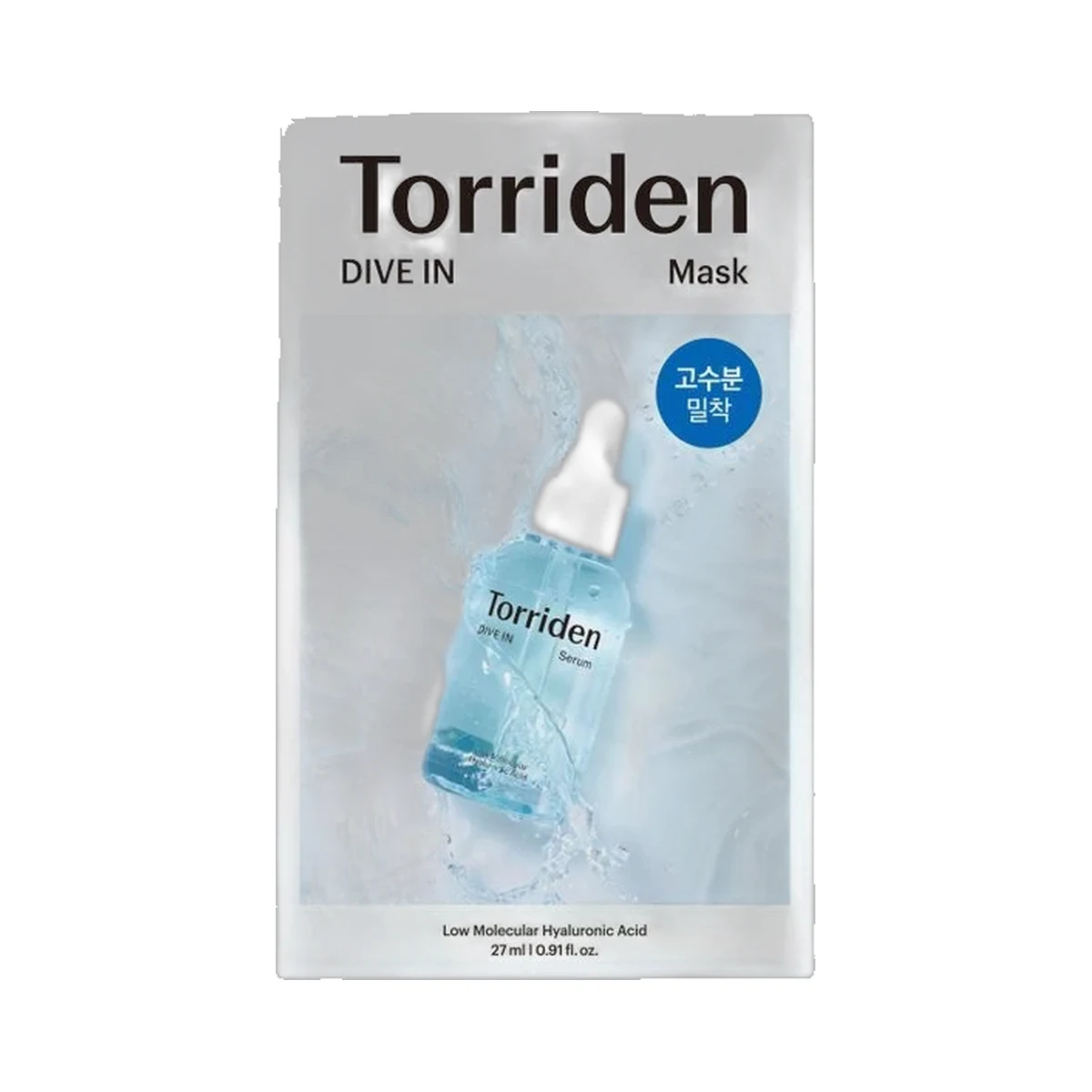 Torriden Dive In Low Molecular Hyaluronic Acid Mask 27 ml Masque en tissu Dive In Low Molecular Hyaluronic Acid Torriden, 27 ml