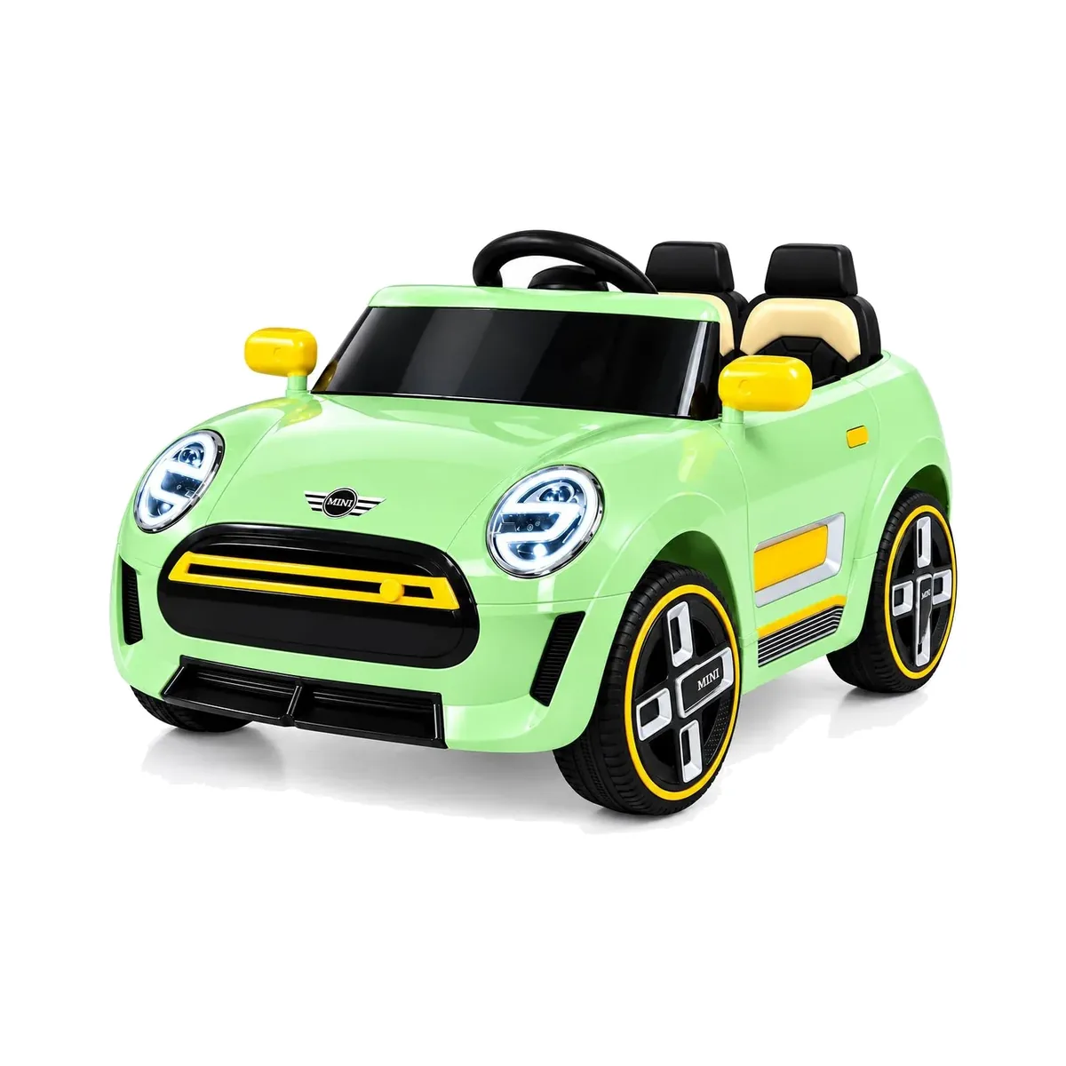 Voiture électrique 12V style Mini Cooper verte سيارة كهربائية 12 فولت بتصميم ميني كوبر – أخضر